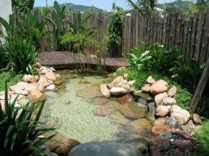 kolam ikan minimalis batu alam